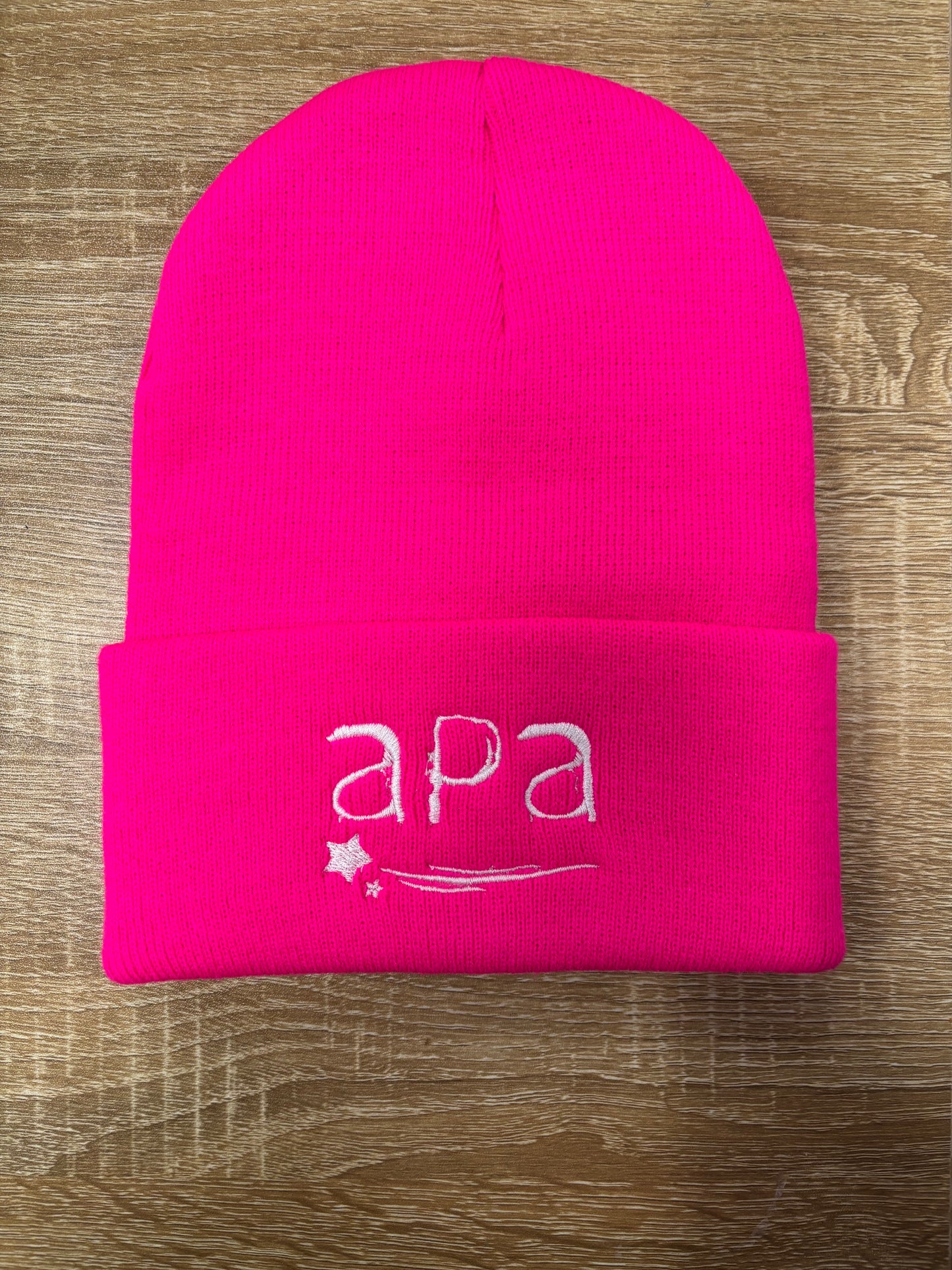 APA Embroidered Neon Beanie (Pink, Purple, & Blue Available!)
