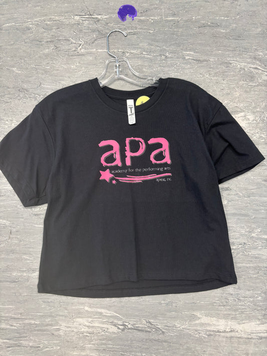 Black Crop Top W/ Pink Logo