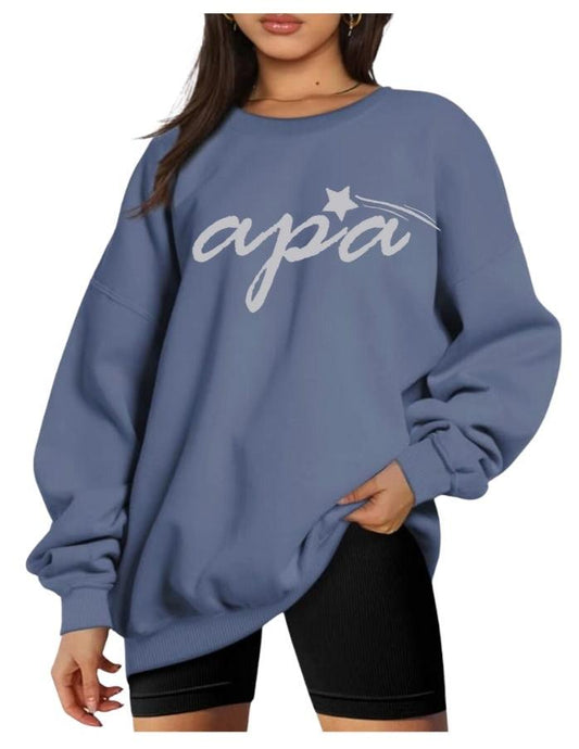 Women's Oversized GreyBlue Sweatshirt - Adult